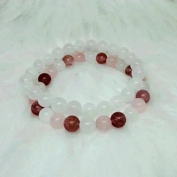 Sakura Berry Stone Beaded Bracelets - Picture 1 of 5